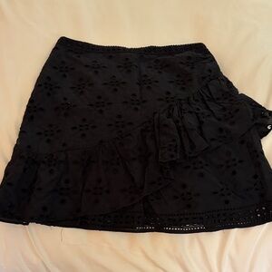 Express Black Asymmetrical Ruffle Skirt